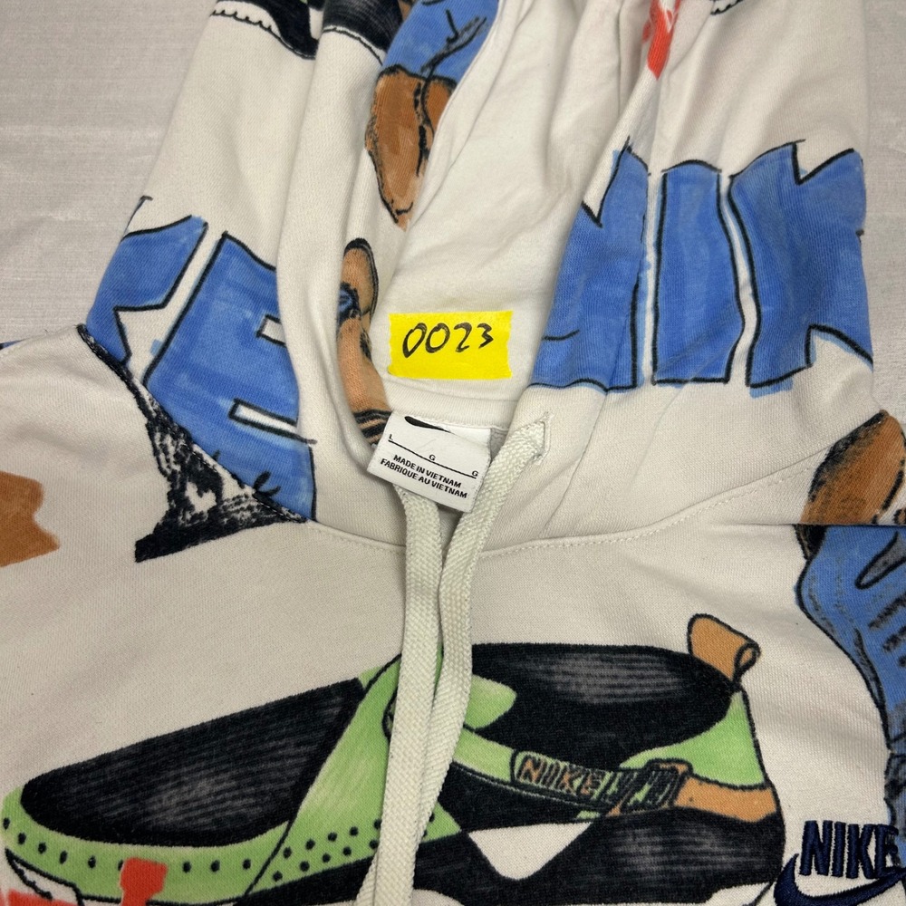 Nike Sportswear Club Sketched Graphic Hoodie Cream FV1921-133 Mens Large - Picture 11 of 11
